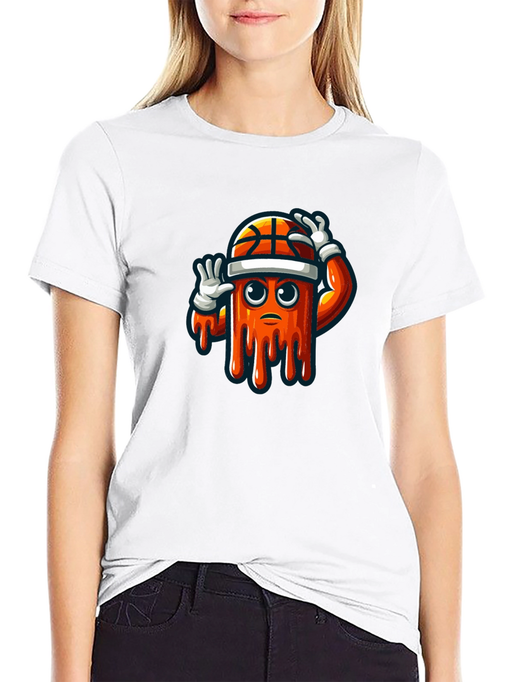Mens Black Graphic Tee - Basketball Drip