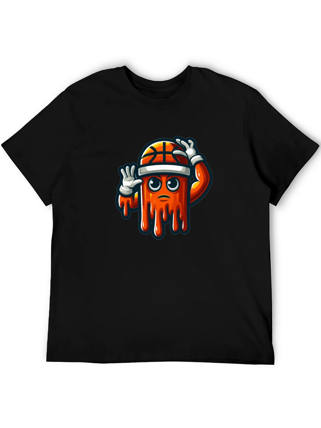 Mens Black Graphic Tee - Basketball Drip