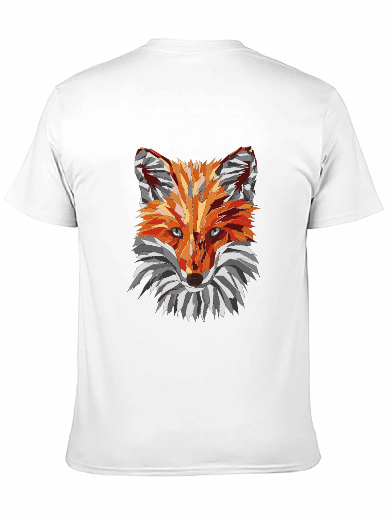 Geometric Fox Graphic Black T-Shirt
