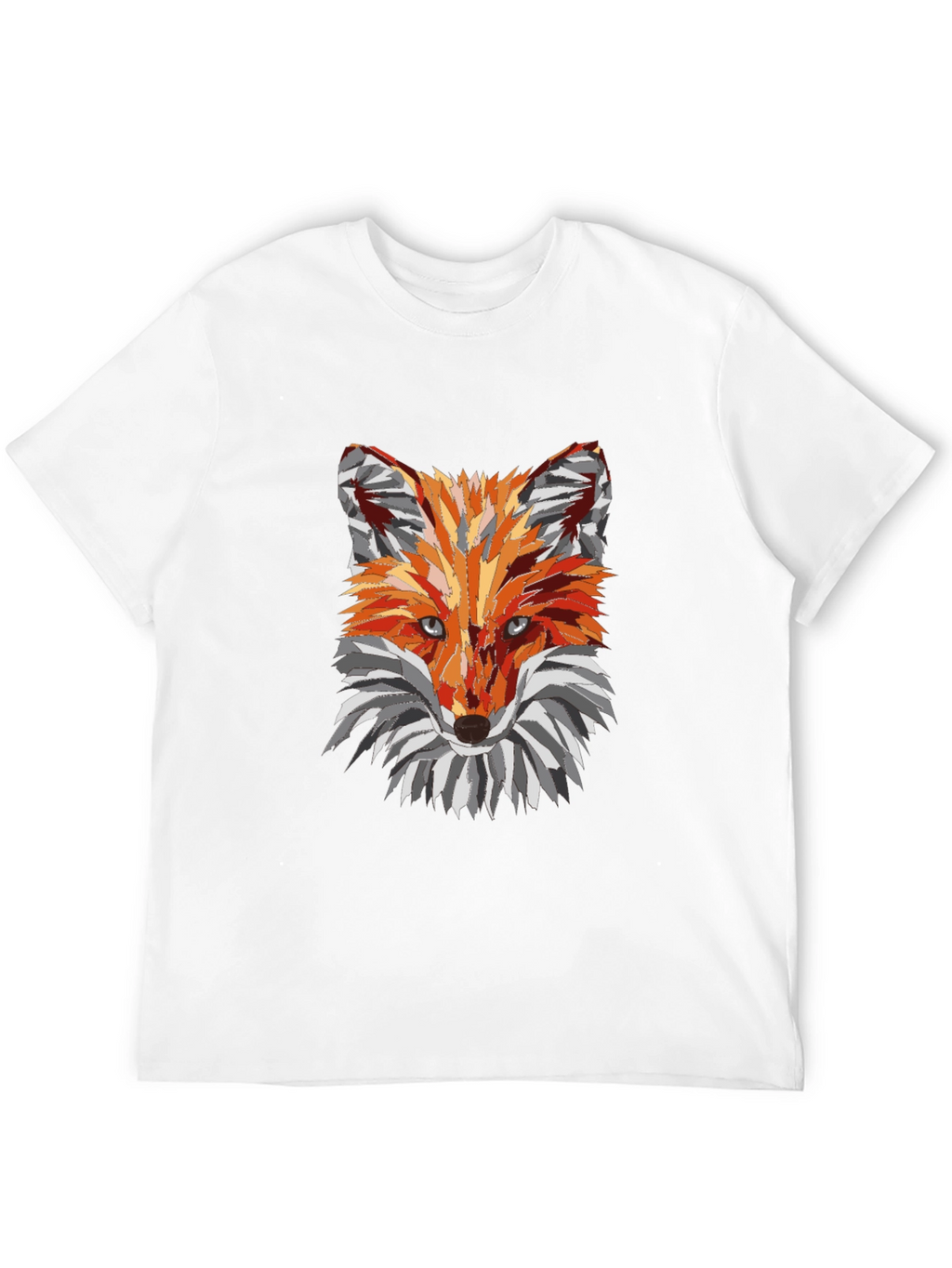 Geometric Fox Graphic Black T-Shirt