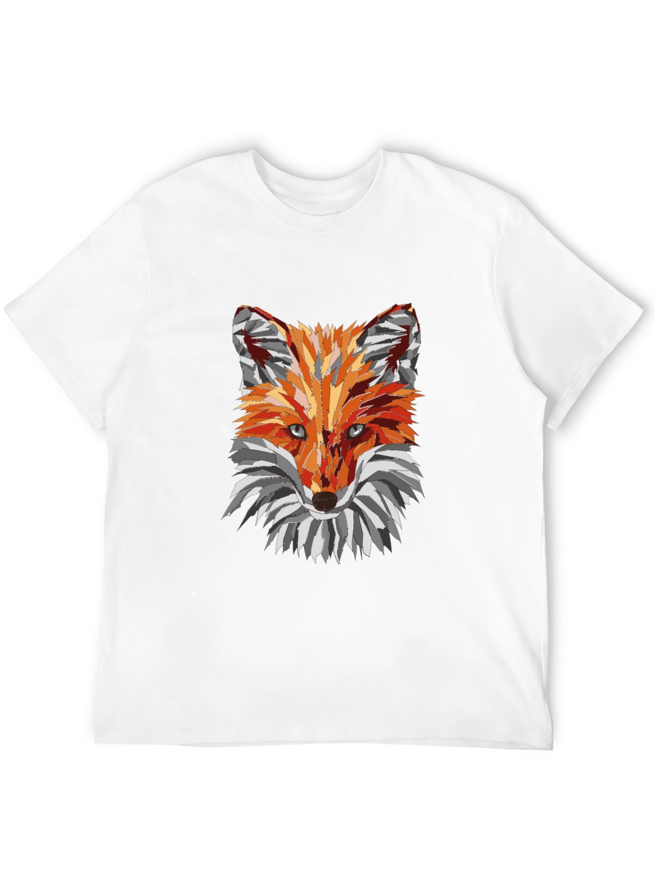 Geometric Fox Graphic Black T-Shirt
