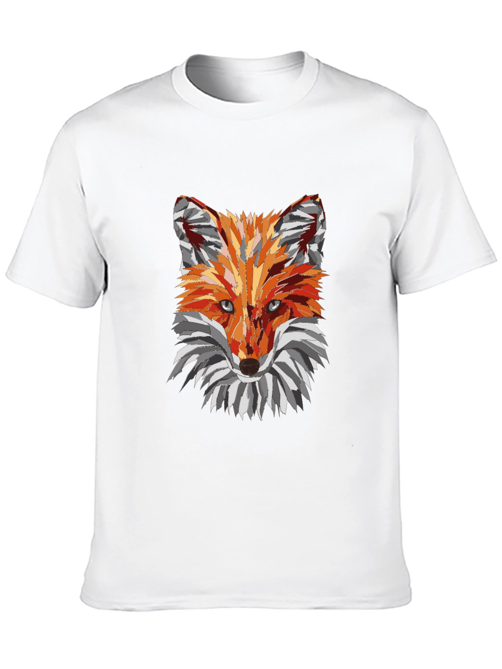 Geometric Fox Graphic Black T-Shirt