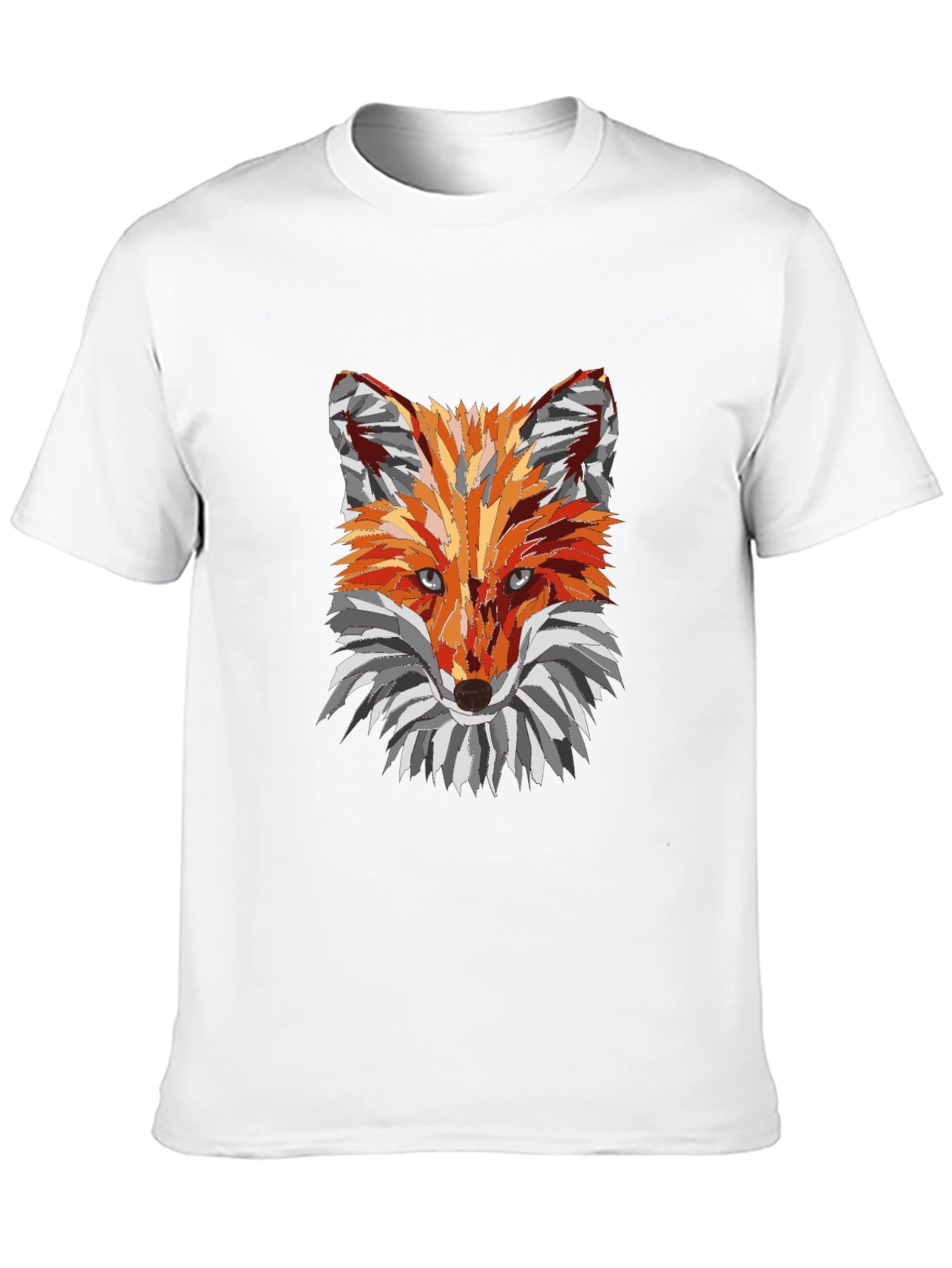 Geometric Fox Graphic Black T-Shirt