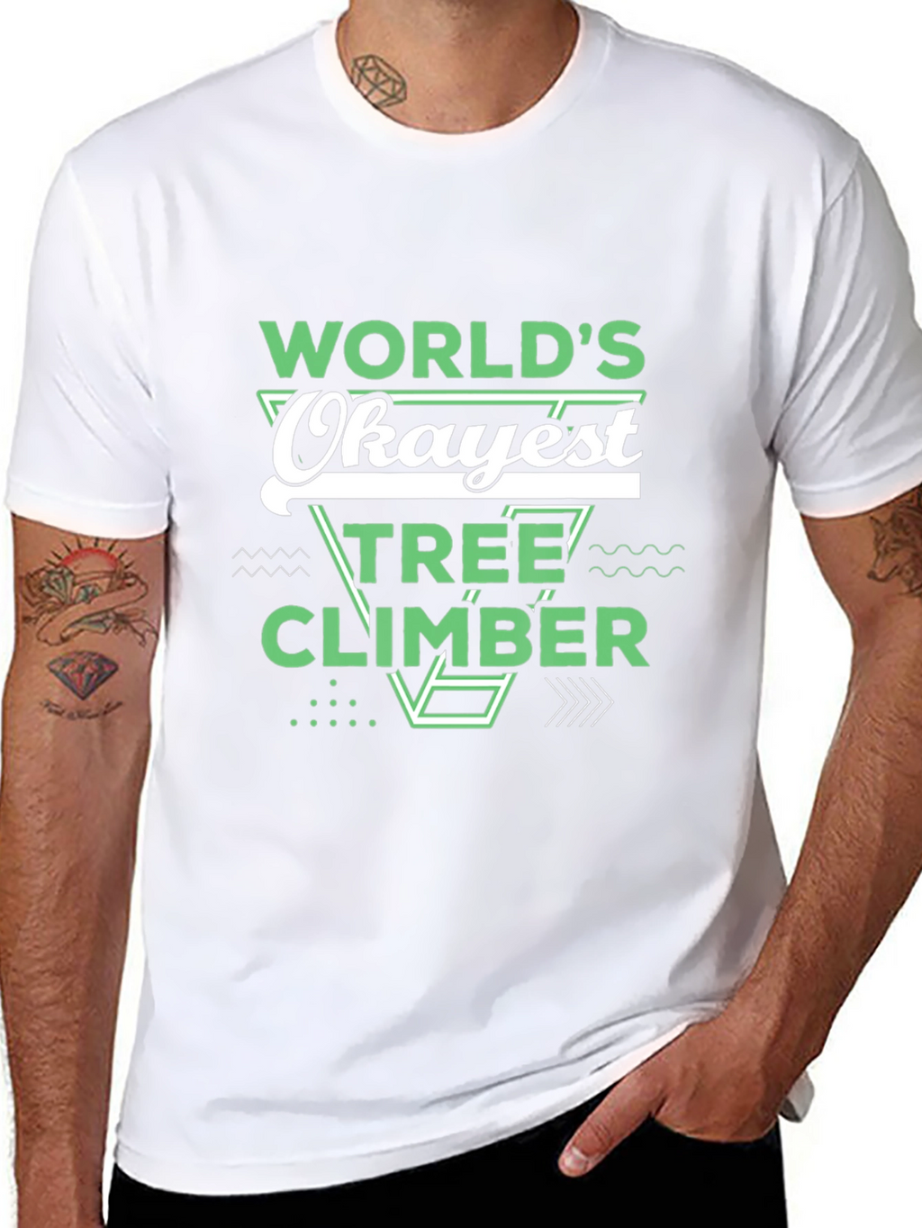 Worlds Okayest Tree Climber Black T-Shirt