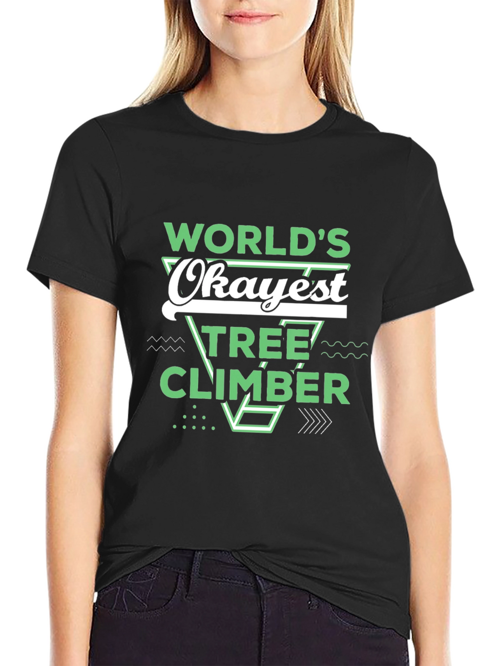 Worlds Okayest Tree Climber Black T-Shirt