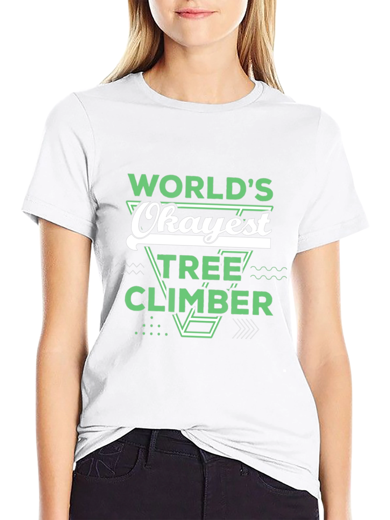 Worlds Okayest Tree Climber Black T-Shirt