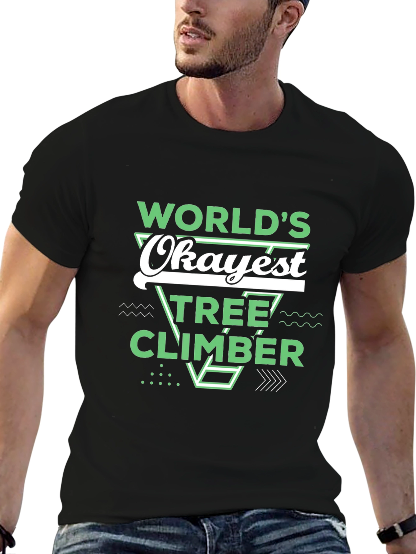 Worlds Okayest Tree Climber Black T-Shirt