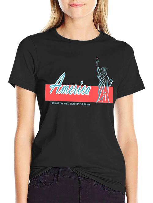 America Statue of Liberty Graphic T-Shirt