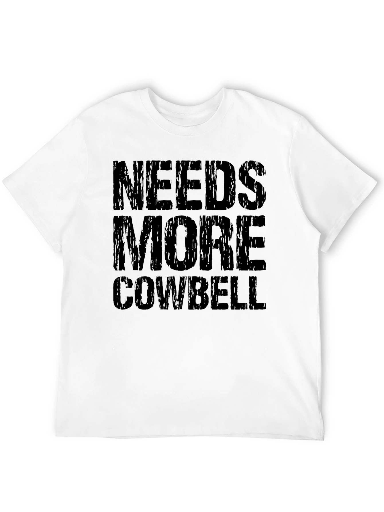 Needs More Cowbell Black Graphic T-Shirt