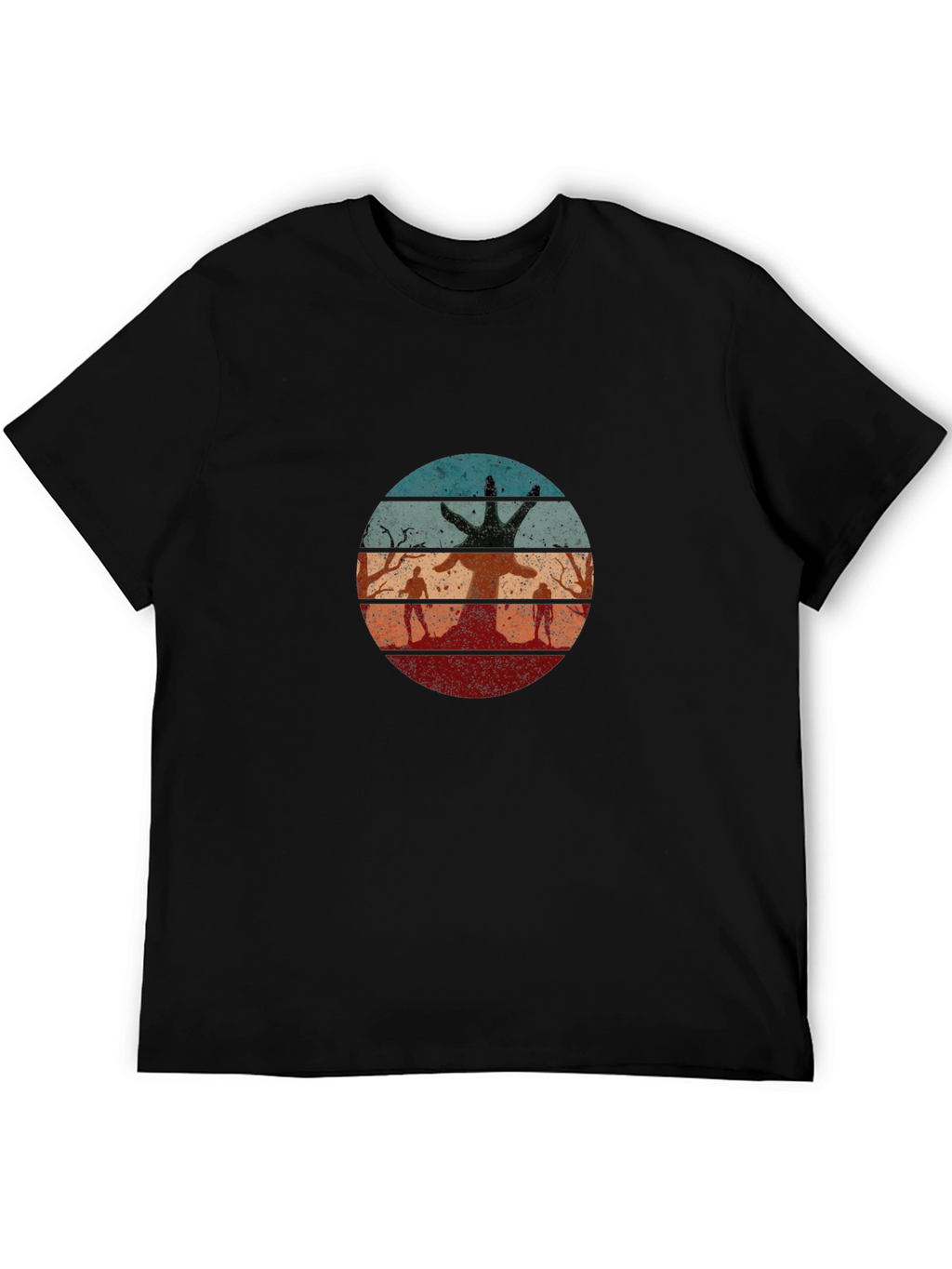 Retro Zombie Tree Graphic T-Shirt