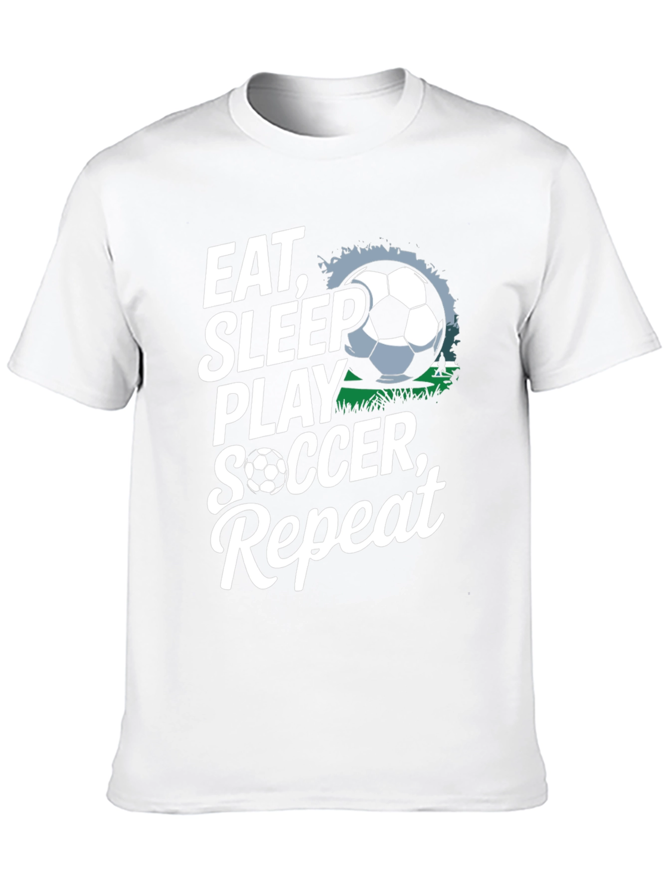 Eat Sleep Play Soccer Repeat Black Graphic Tee