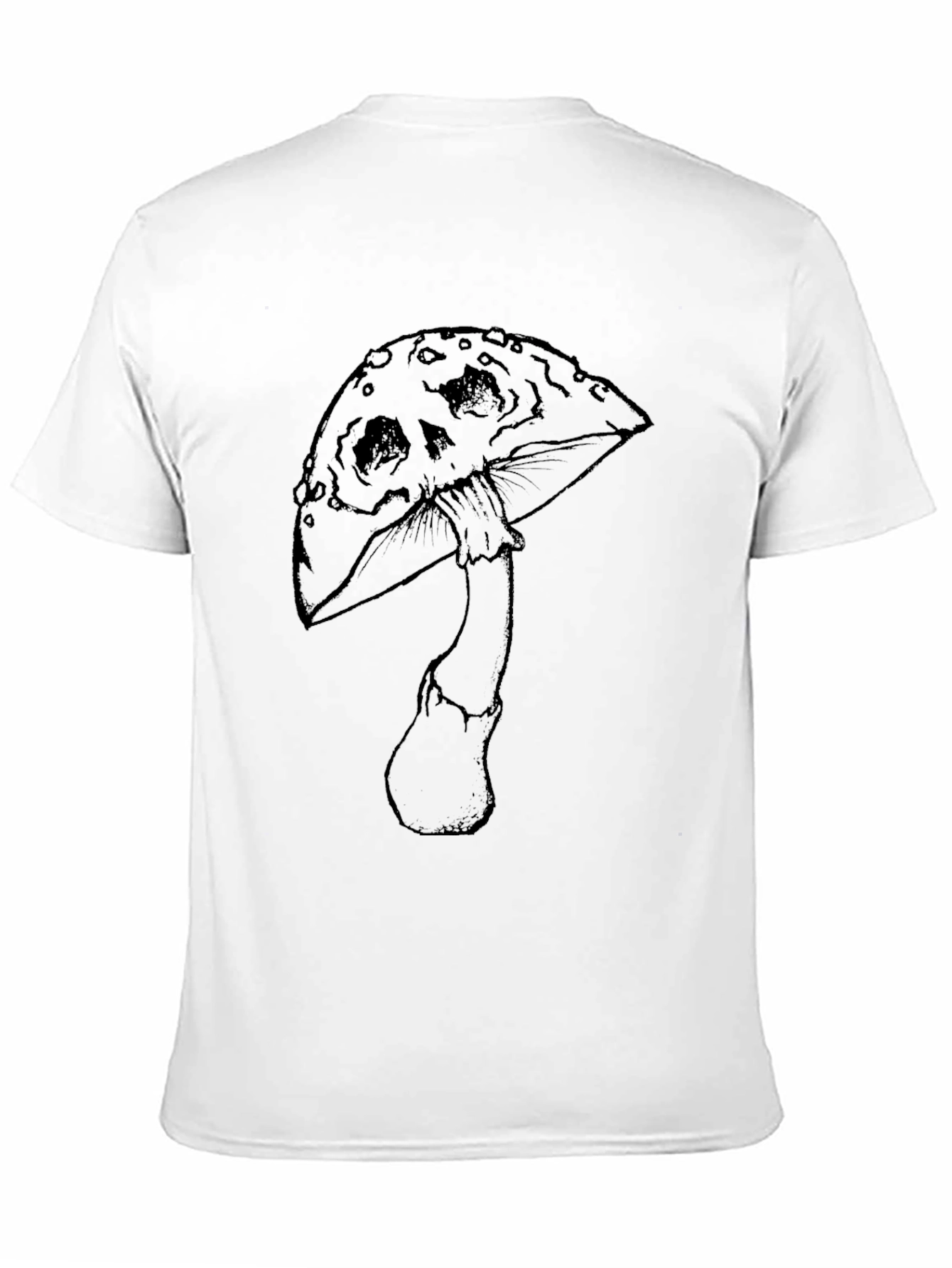 Mushroom Skull Graphic Tee - Dark Humor Style