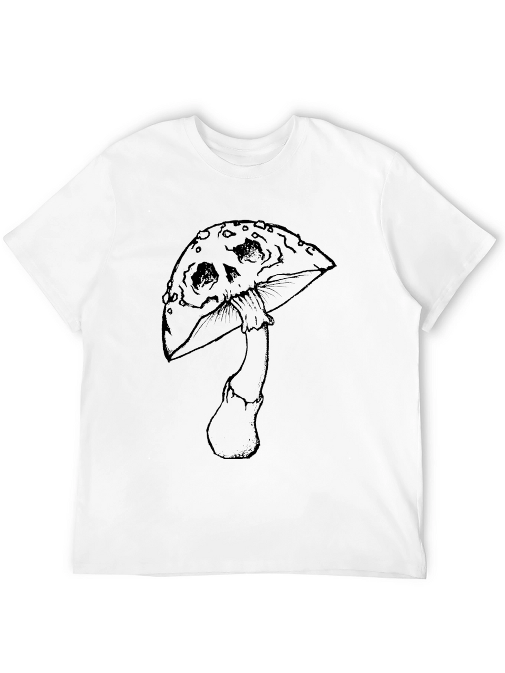 Mushroom Skull Graphic Tee - Dark Humor Style