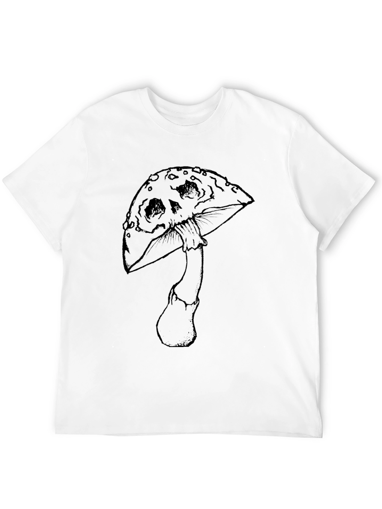 Mushroom Skull Graphic Tee - Dark Humor Style