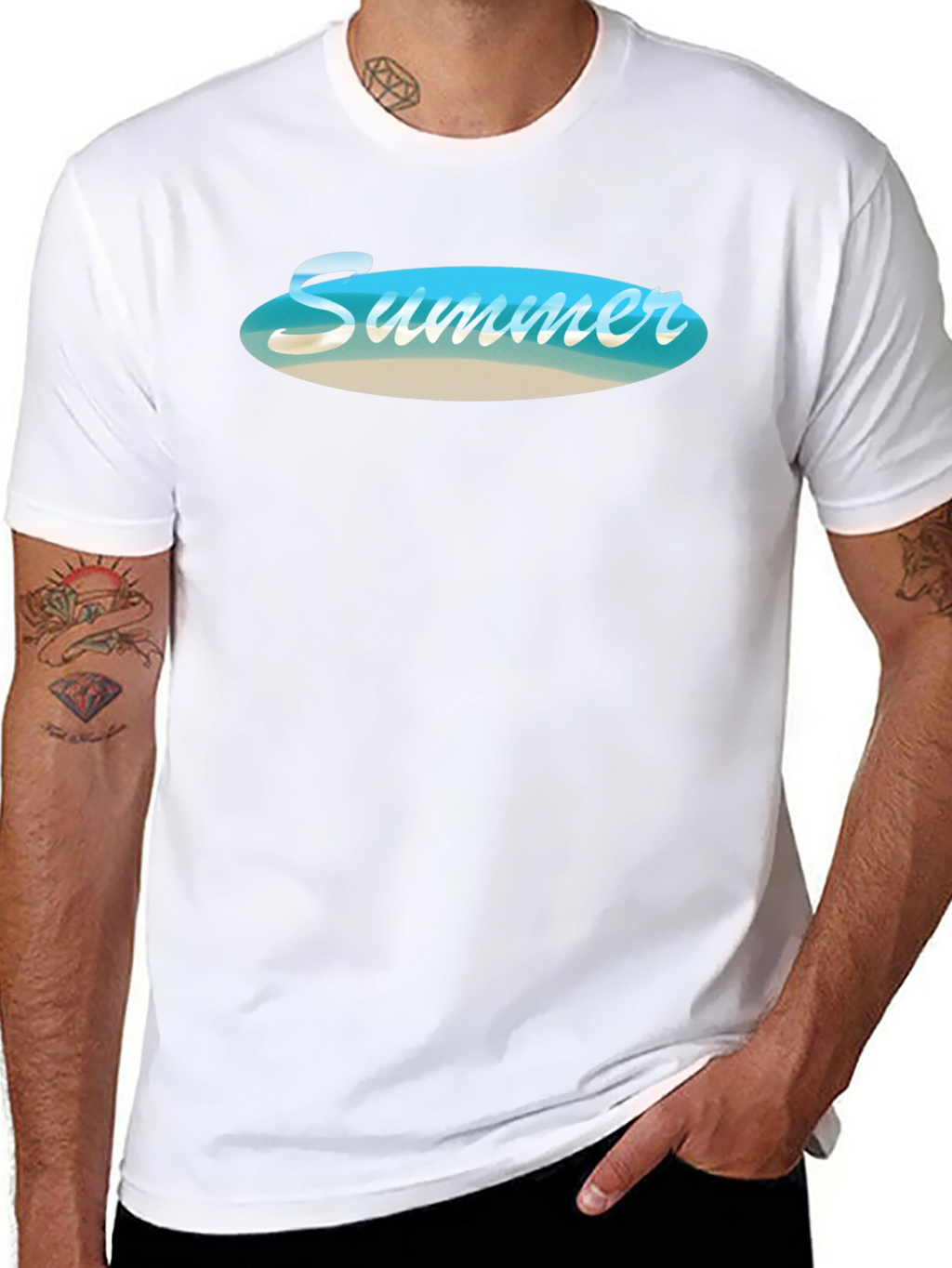 Summer Beach Vibe Black T-Shirt