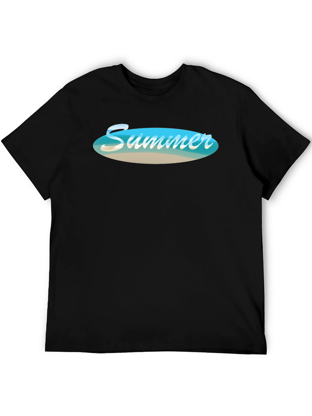 Summer Beach Vibe Black T-Shirt