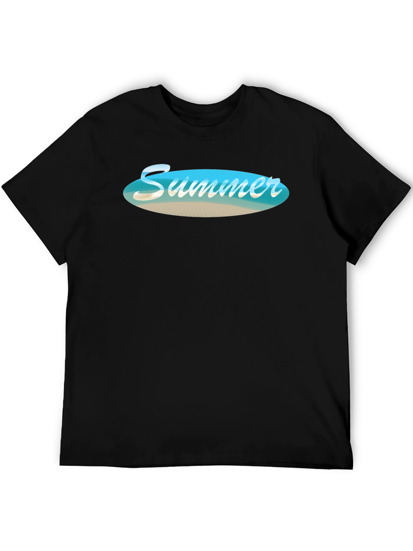 Summer Beach Vibe Black T-Shirt