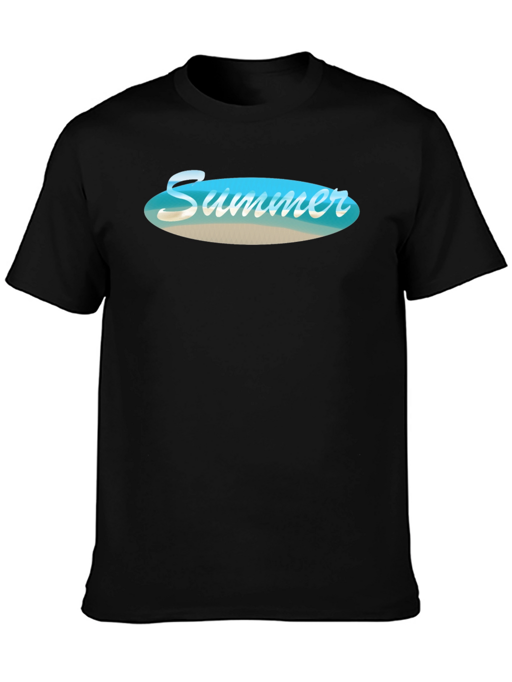 Summer Beach Vibe Black T-Shirt