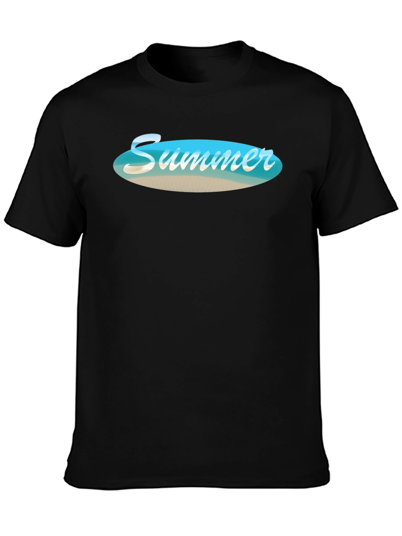 Summer Beach Vibe Black T-Shirt
