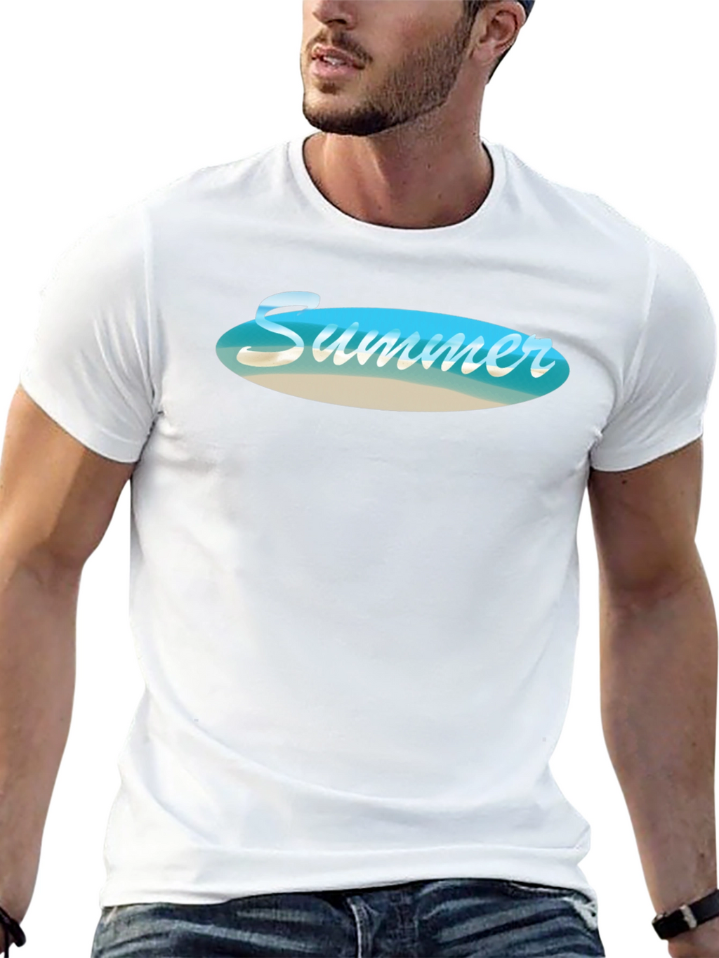 Summer Beach Vibe Black T-Shirt