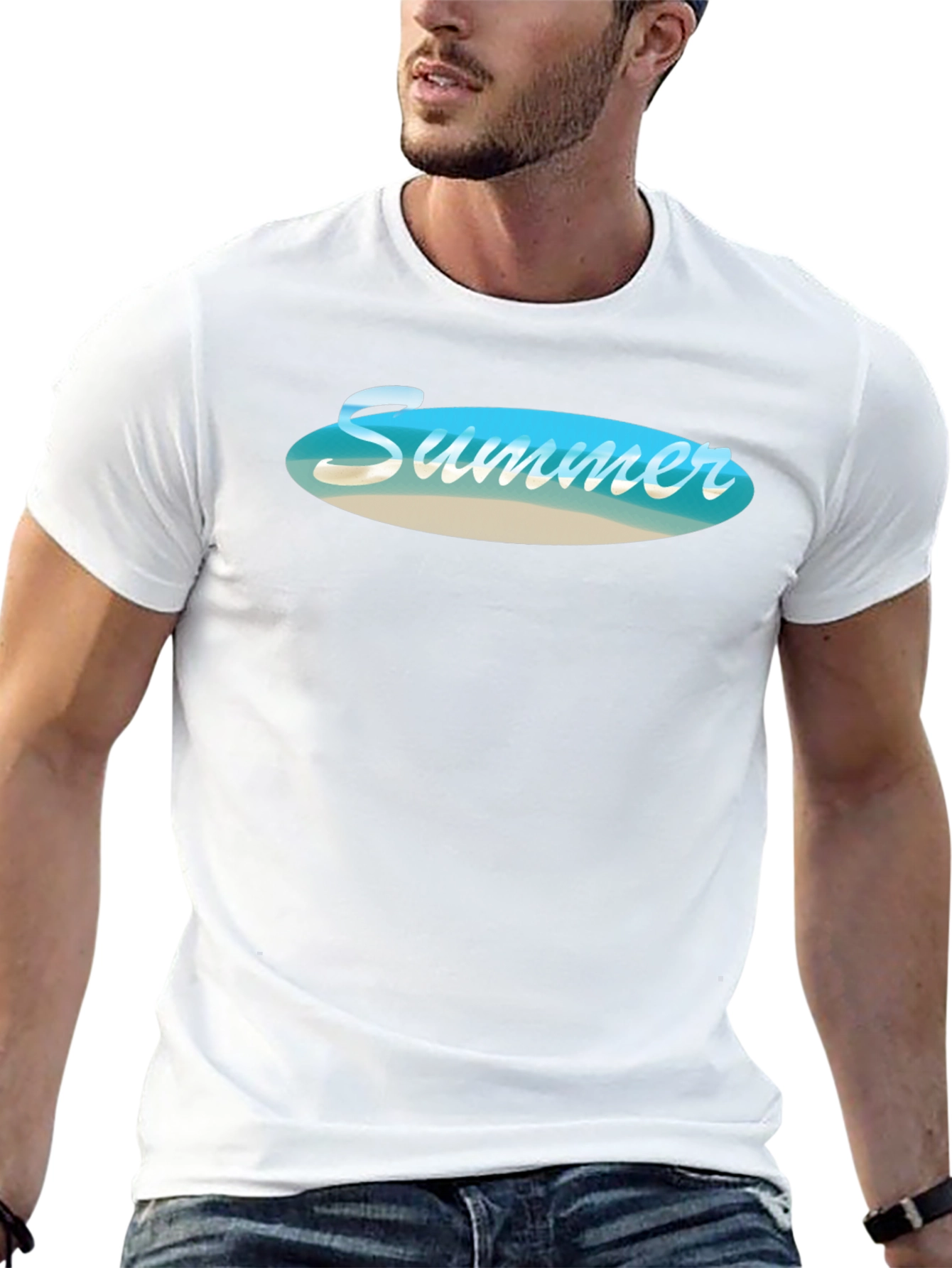Summer Beach Vibe Black T-Shirt