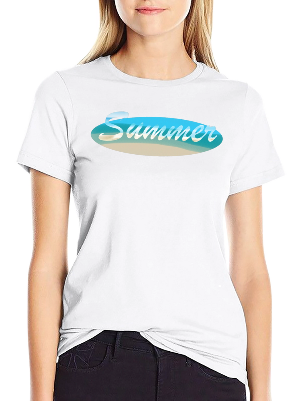 Summer Beach Vibe Black T-Shirt