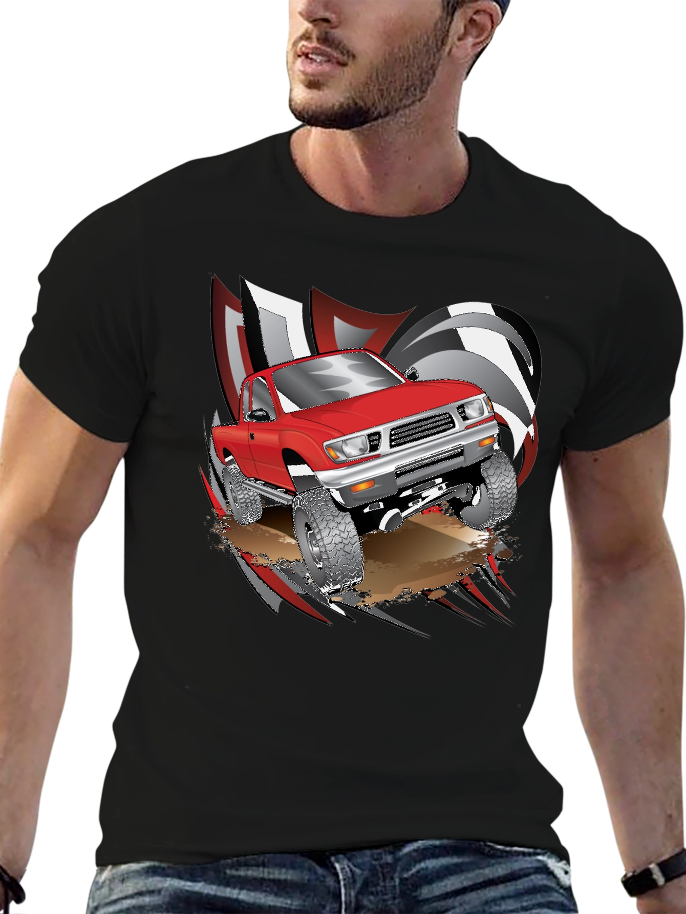 Red Truck Graphic T-Shirt - Off Road Design