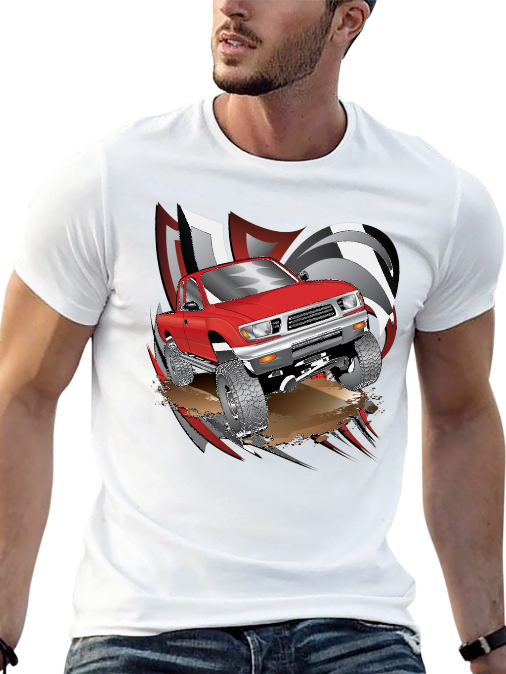 Red Truck Graphic T-Shirt - Off Road Design