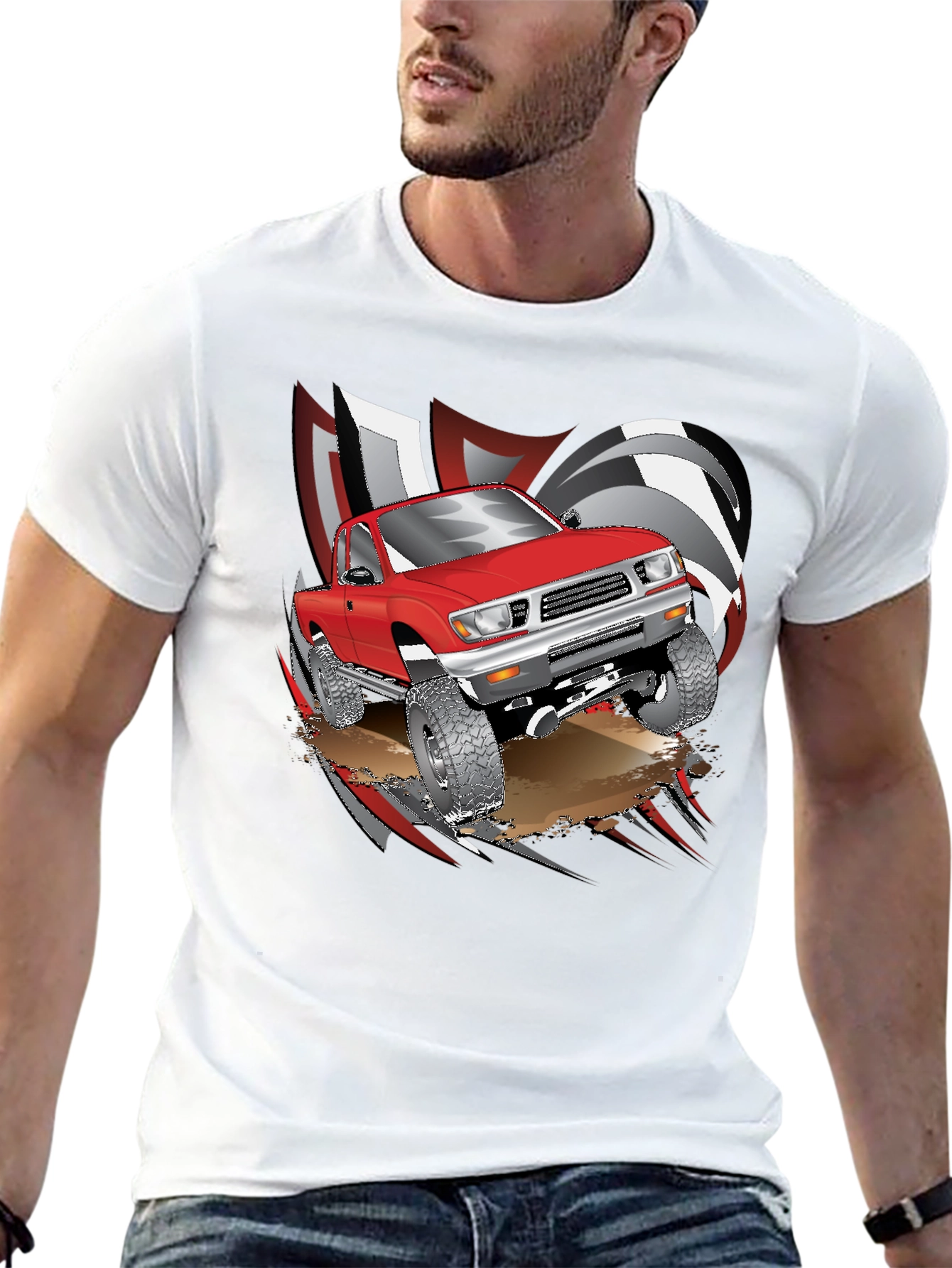 Red Truck Graphic T-Shirt - Off Road Design