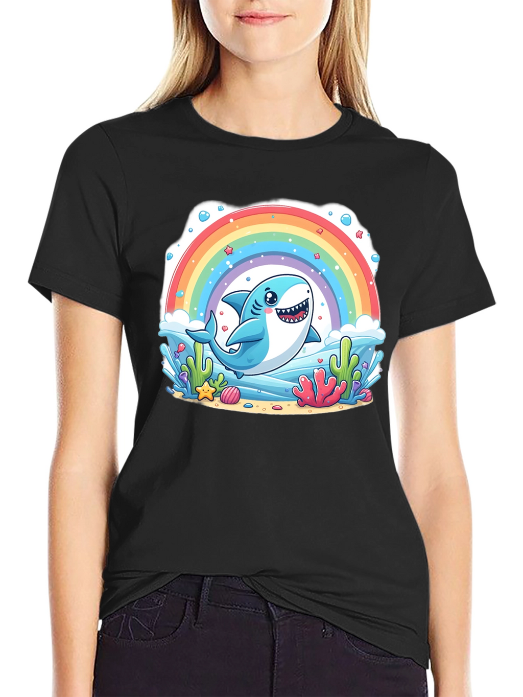Rainbow Shark Graphic Tee - Unisex T-Shirt