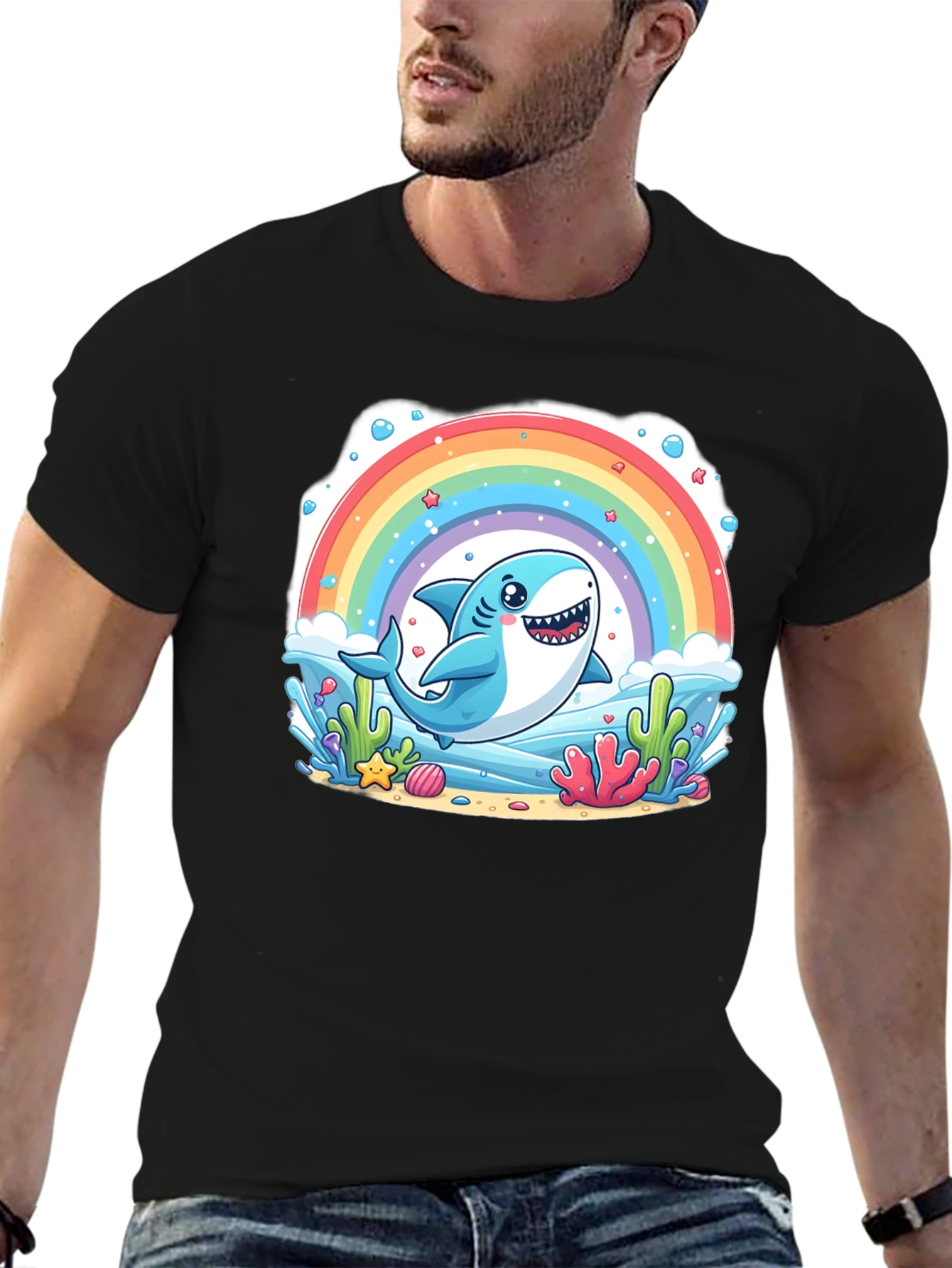Rainbow Shark Graphic Tee - Unisex T-Shirt