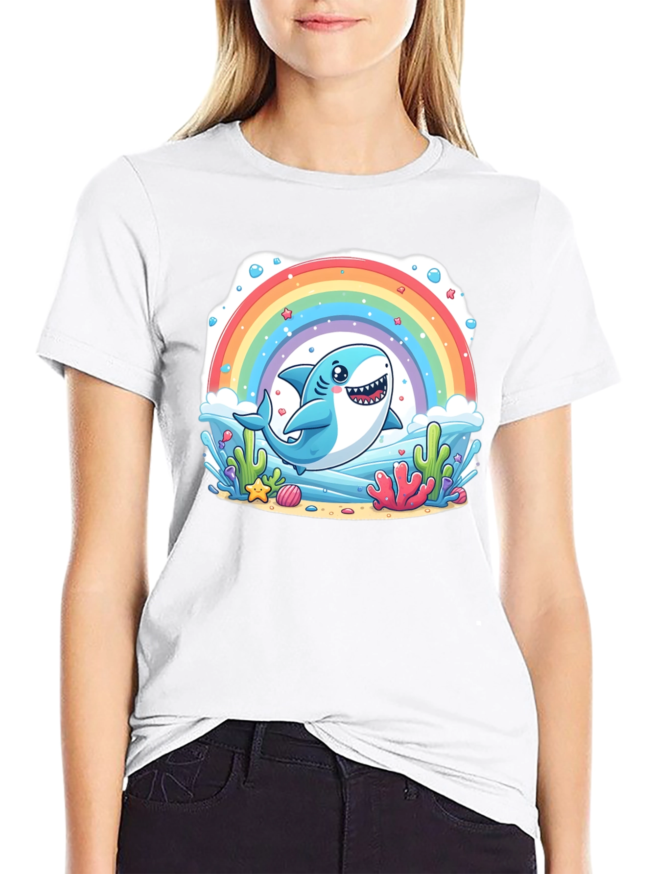 Rainbow Shark Graphic Tee - Unisex T-Shirt