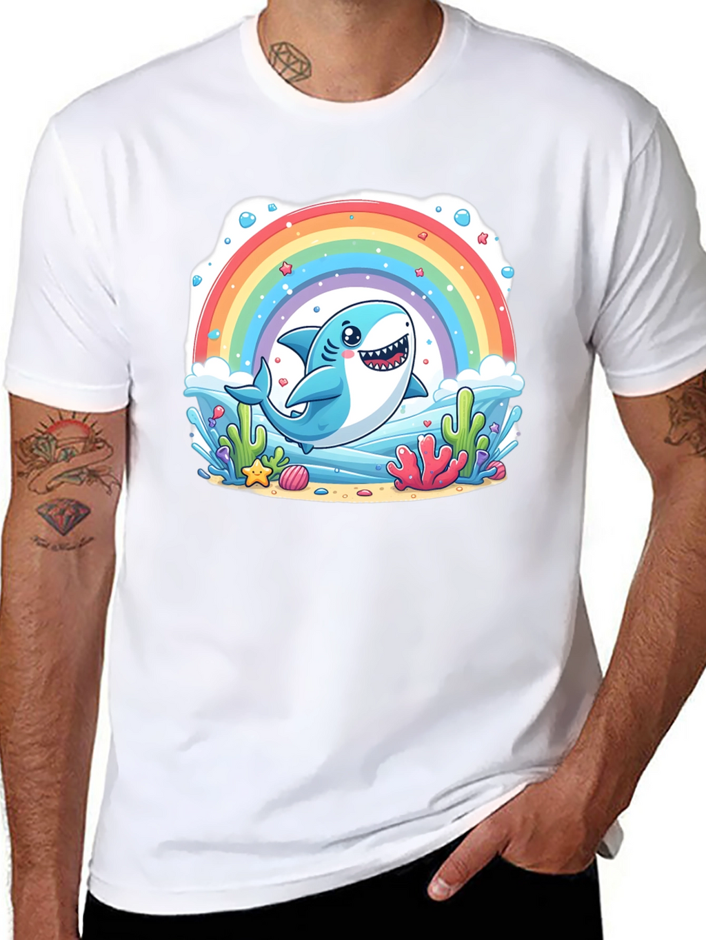 Rainbow Shark Graphic Tee - Unisex T-Shirt