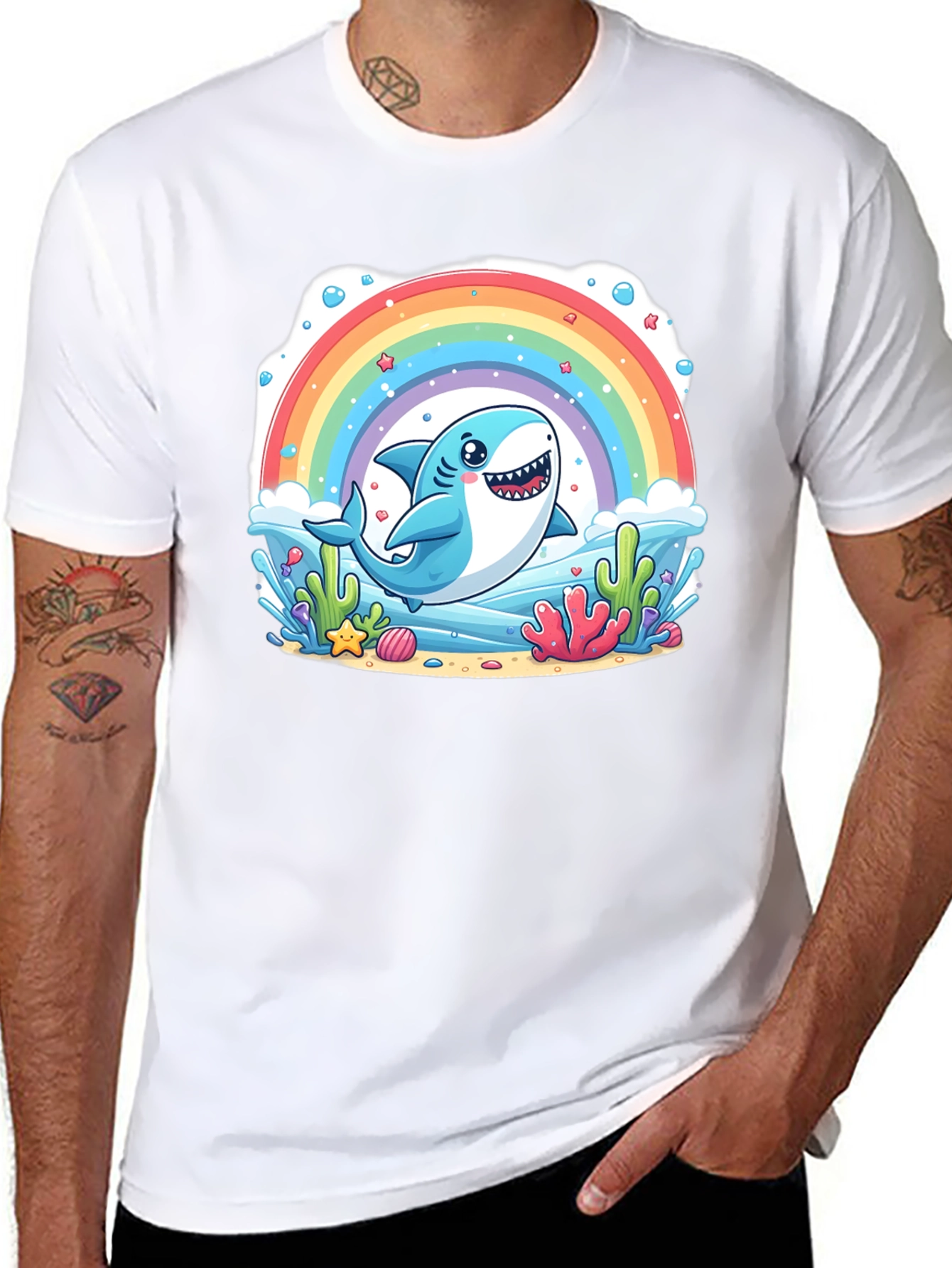 Rainbow Shark Graphic Tee - Unisex T-Shirt