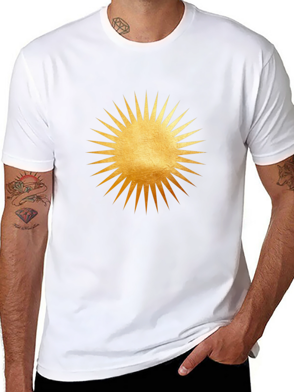 Radiant Sun Graphic Tee - Black Cotton Comfort