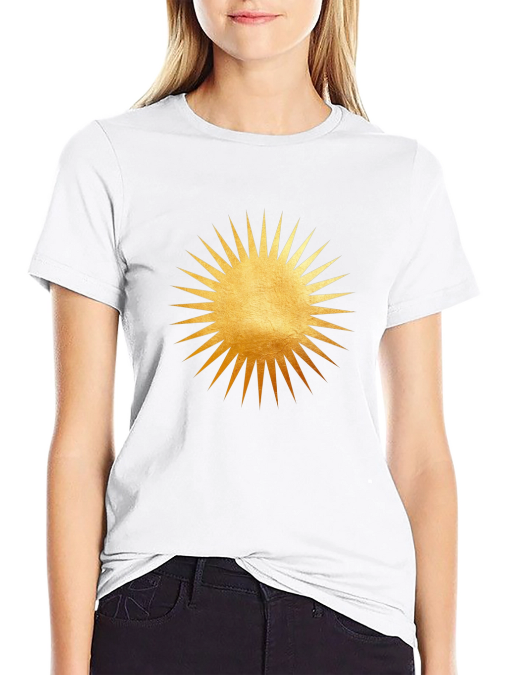 Radiant Sun Graphic Tee - Black Cotton Comfort