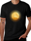 Radiant Sun Graphic Tee - Black Cotton Comfort
