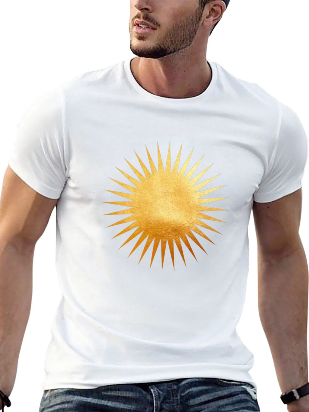 Radiant Sun Graphic Tee - Black Cotton Comfort
