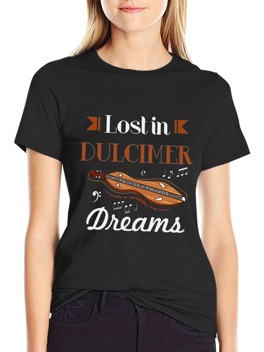 Lost in Dulcimer Dreams Black T-Shirt