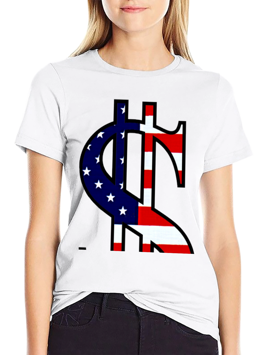 American Flag Dollar Sign Graphic Tee
