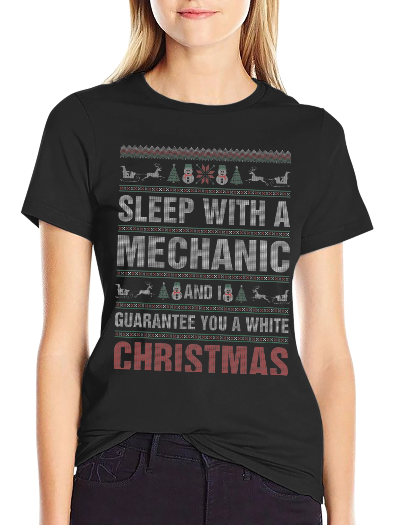 Funny Mechanic Ugly Christmas Sweater T-Shirt