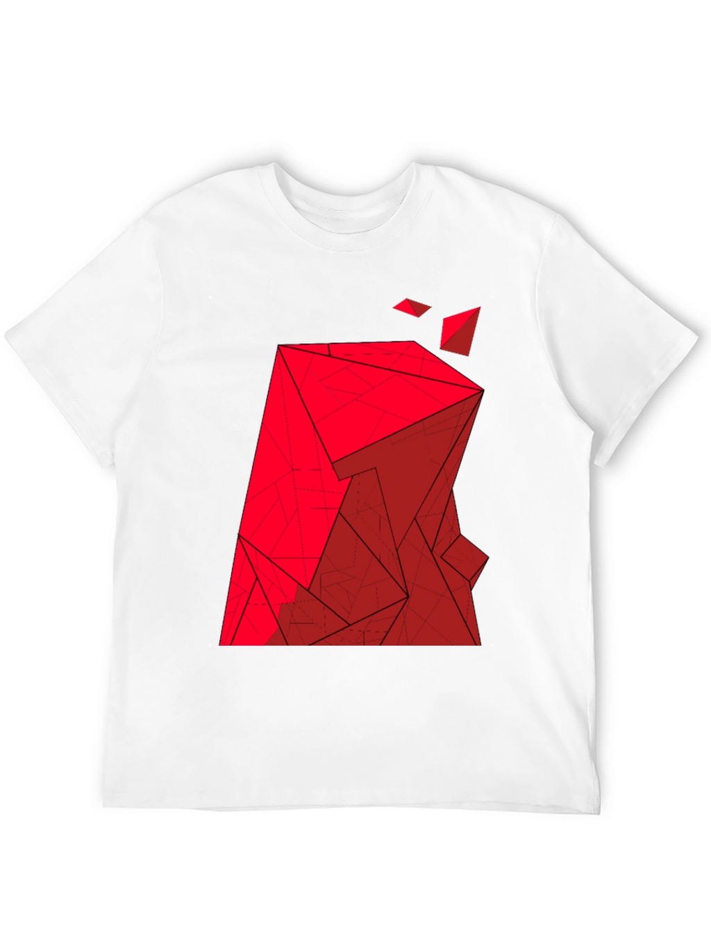Abstract Geometric Red Graphic Tee