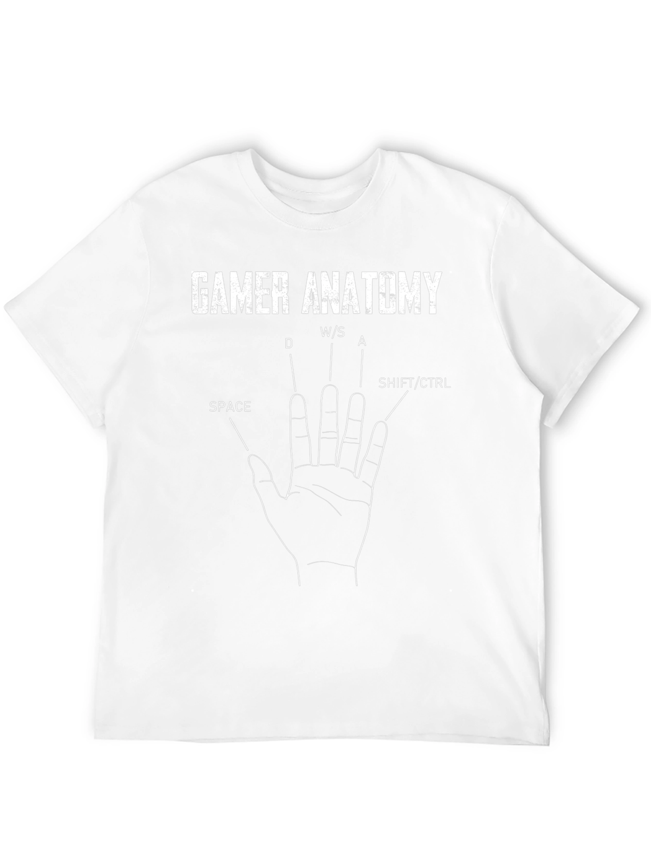 Gamer Anatomy T-Shirt Funny PC Gaming Keyboard Hand Tee
