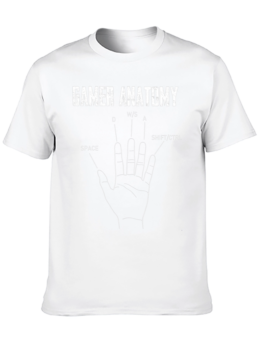 Gamer Anatomy T-Shirt Funny PC Gaming Keyboard Hand Tee