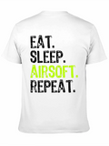 Eat Sleep Airsoft Repeat T-Shirt - Black
