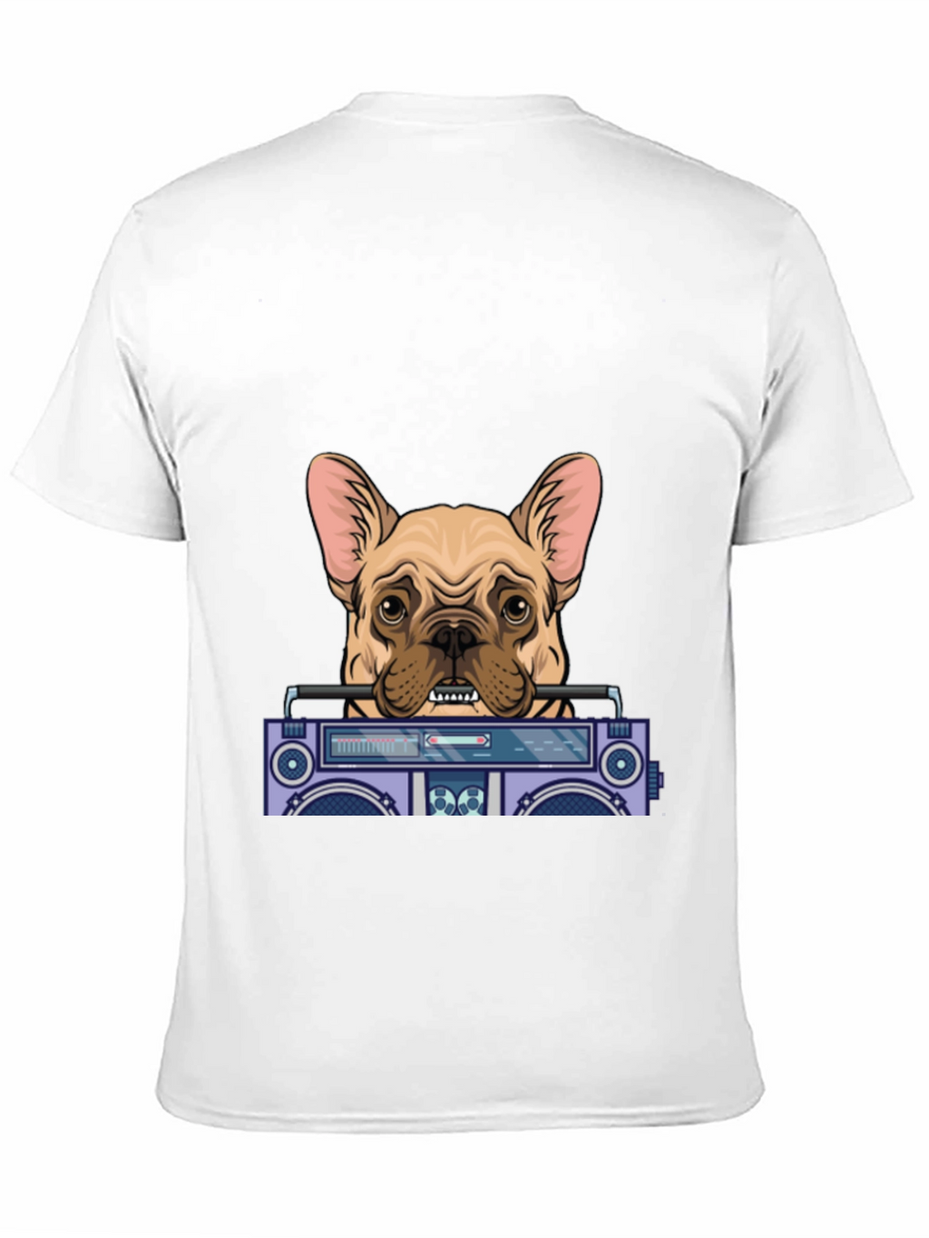Dog with Boombox Graphic Tee - Black Cotton Blend