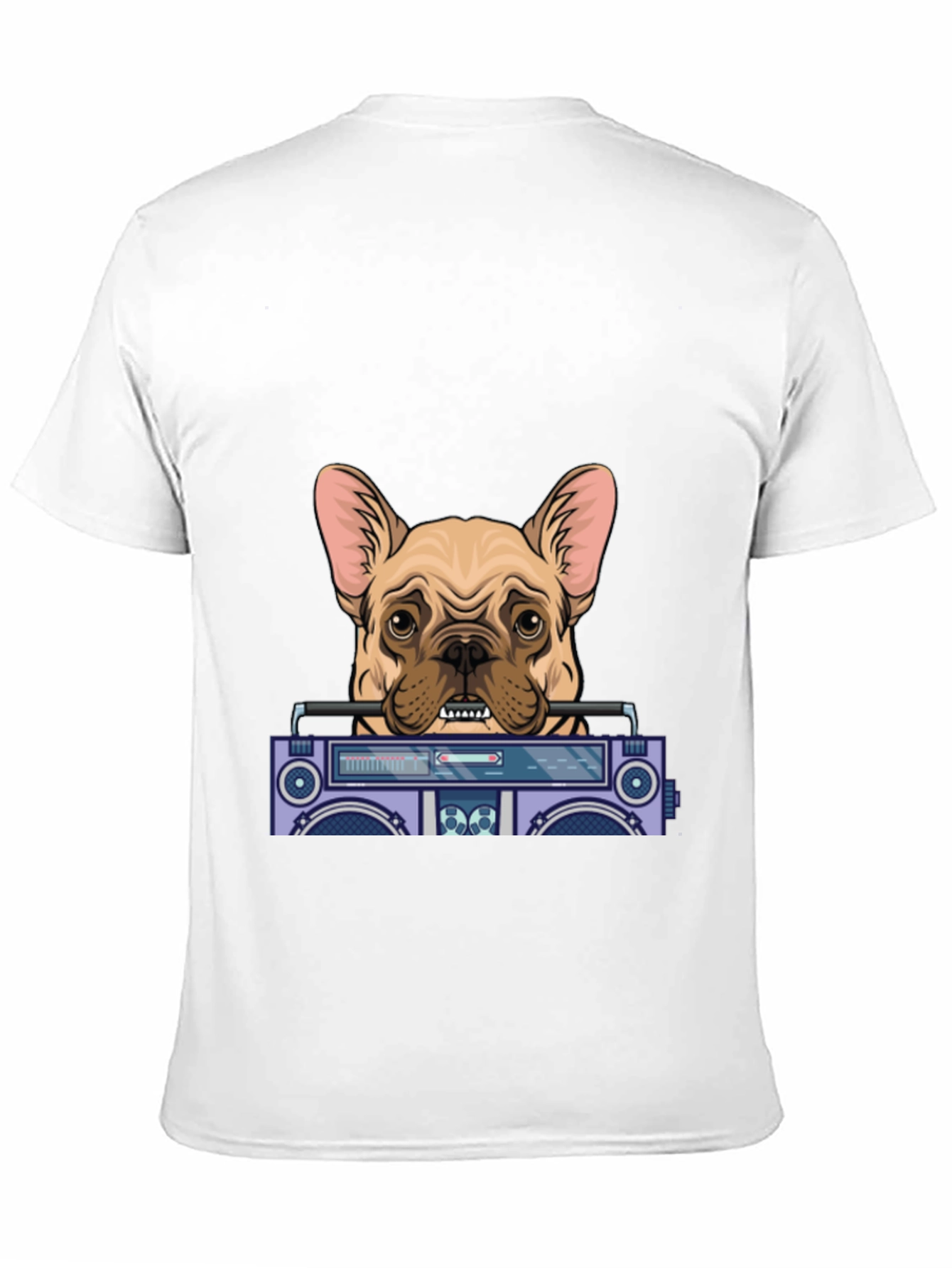 Dog with Boombox Graphic Tee - Black Cotton Blend