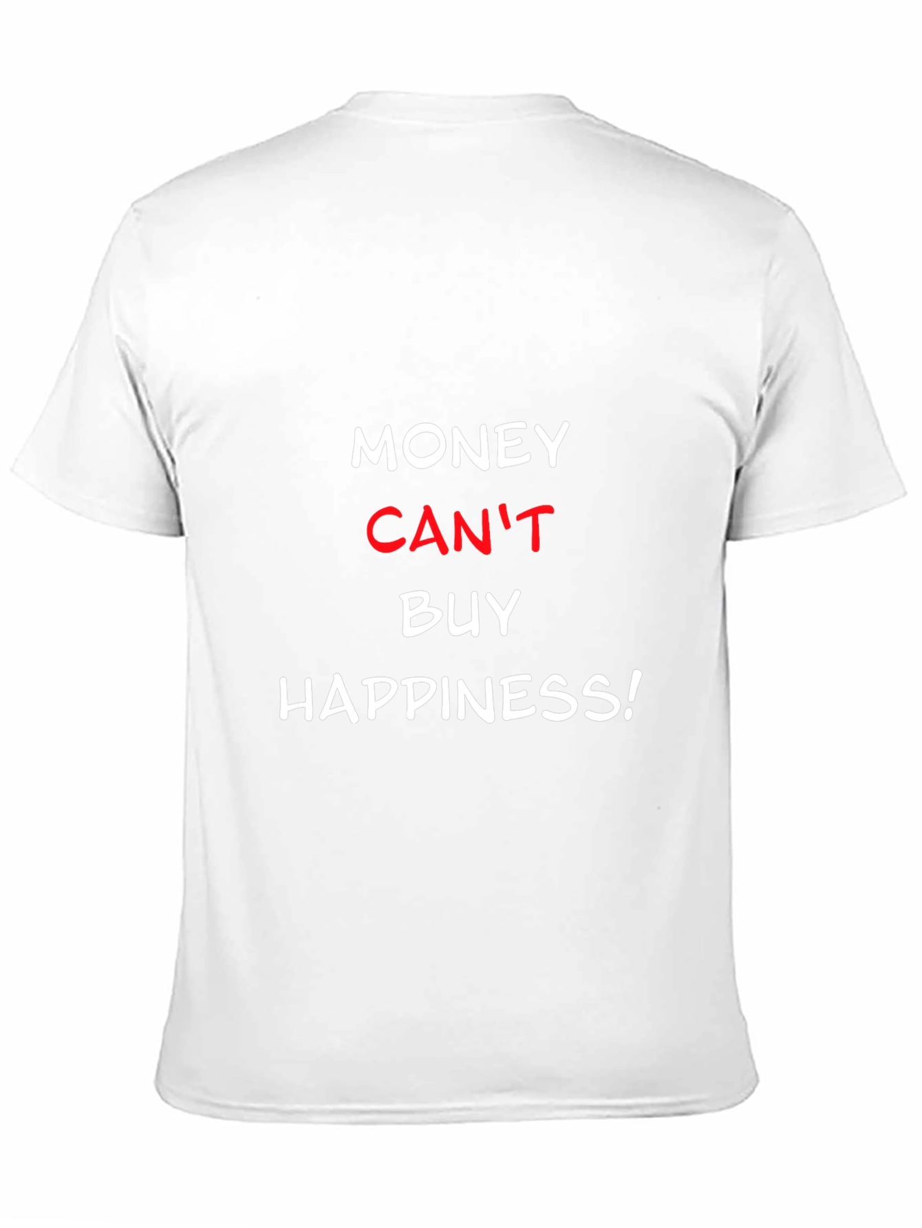 Money Cant Buy Happiness Black Crew Neck Tee