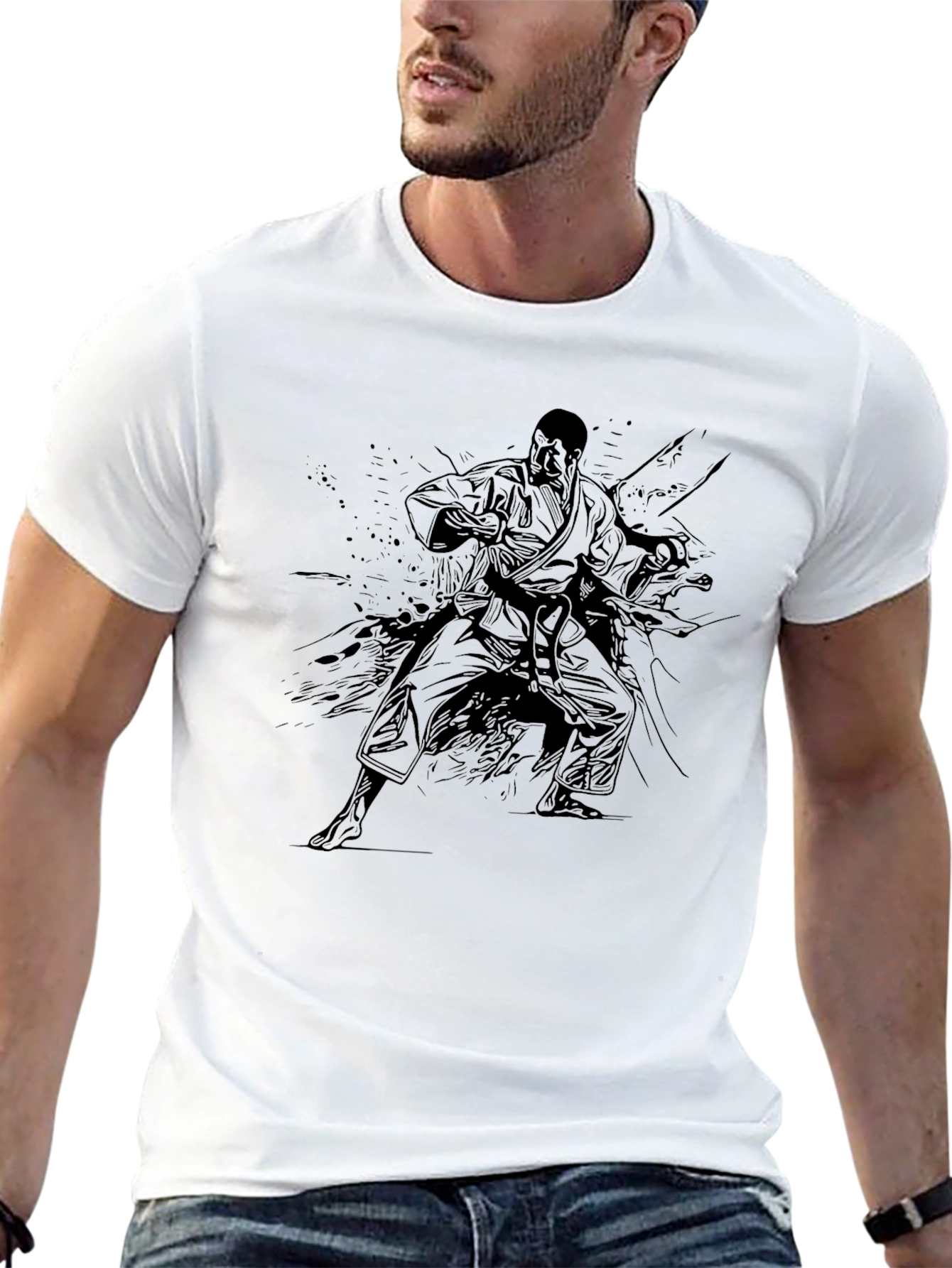 Black Karate Graphic Tee