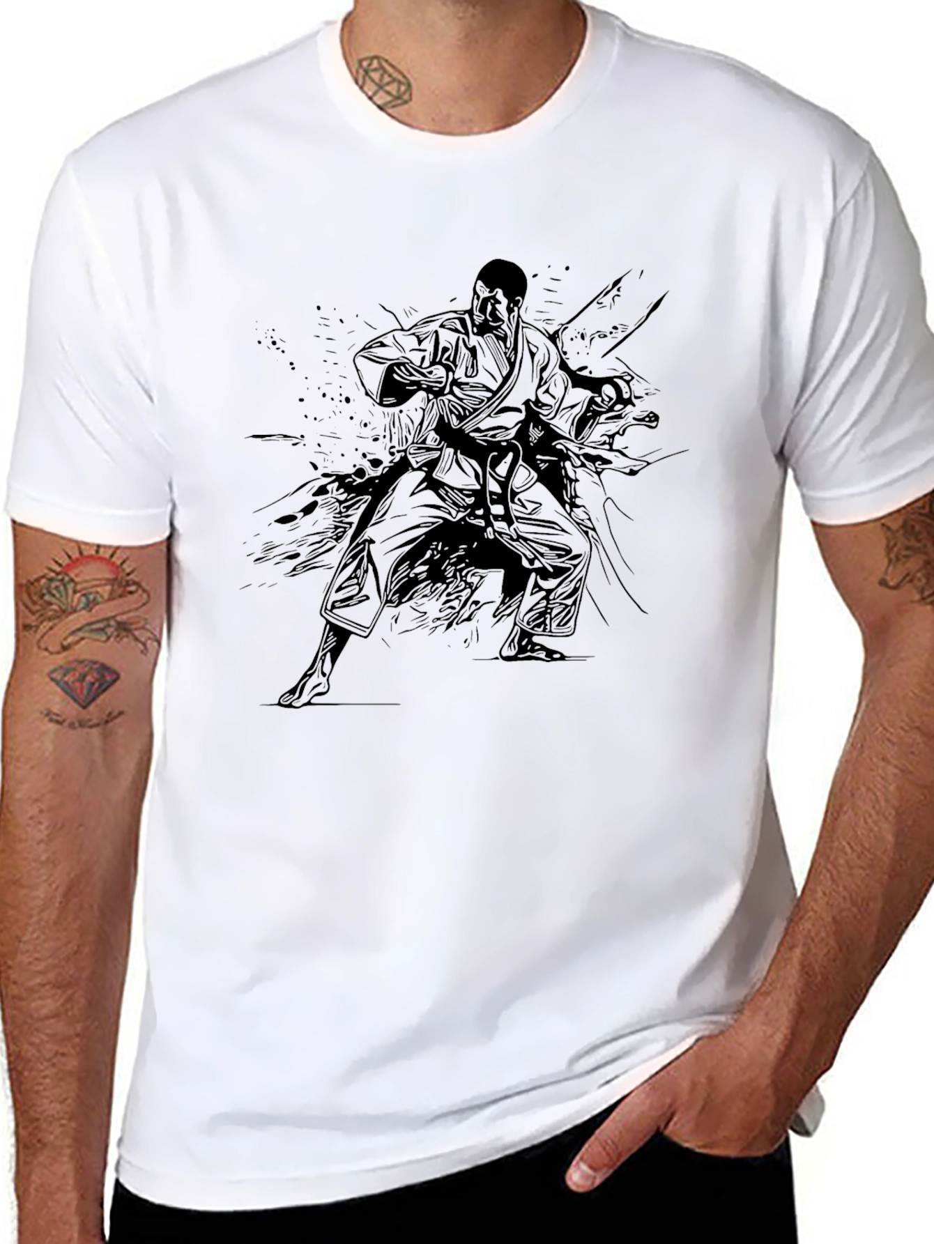 Black Karate Graphic Tee